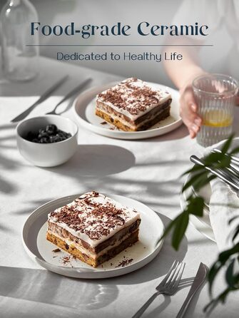 Набір з 6 десертних тарілок 21 см, ванільно-білий Dowan