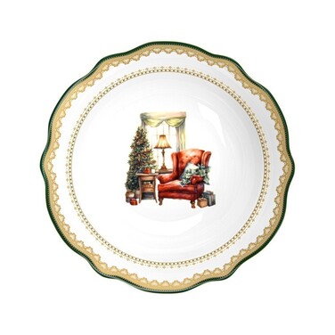 Салатник Fissman 23,5x6,5 см CHRISTMAS EVE порцеляна (13757)