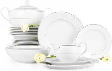 Набор посуды konsimo Combi на 6 персон Набор тарелок AMELIA Modern 18 предметов Столовый сервиз - Сервиз и наборы посуды - Комбинированный сервиз на 6 персон - Сервиз для семьи - Посуда (Сатин, 25 шт.)