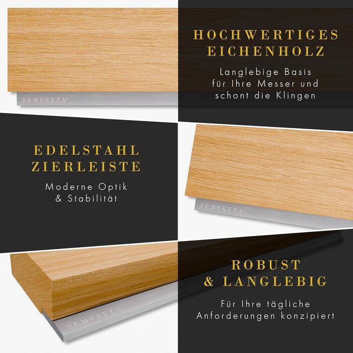 Магнітний тримач для ножів 40 см,  дуб Sempreza