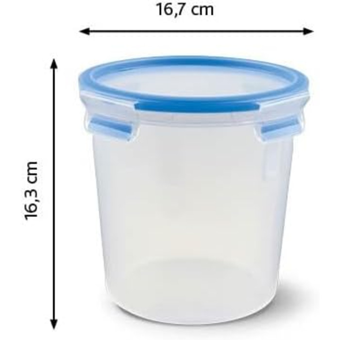 Набір контейнерів для зберігання харчових продуктів EMSA Clip & Close, прямокутні, 5 x 0,8 л, коробки для зберігання, 100 герметичні, придатні для миття в посудомийній машині, морозильної камери та мікрохвильової печі, прозорі, сині, зроблені в Німеччині,