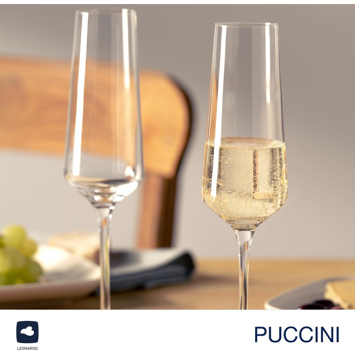 Келихи для рислінгу LEONARDO HOME PUCCINI (набір з 6 шт.) Келихи для вина, стійкі до подряпин (400 мл) Можна мити в посудомийній машині та довговічні Вічні келихи для білого вина Сучасний дизайн Келих для рислінгу Puccini 069540 6 келихів (келих для шампа