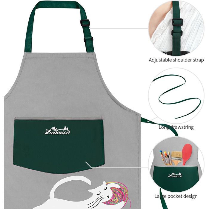 Фартух кухонний для дітей 46 х 60 см зелений Viedouce