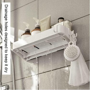 Полиця для ванної самоклеюча, набір 2 предмети, білий YUHIAKE