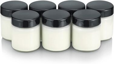 Порційні баночки 150 мл для йогуртниць, набір 7 предметів, чорні Severin
