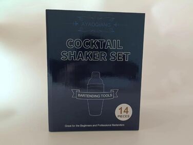 Коктейльний набір, барний набір шейкерів для коктейлів з нержавіючої сталі із 12 предметів з дерев'яною підставкою, шейкер 750 мл  (13 шт. ) AYAOQIANG