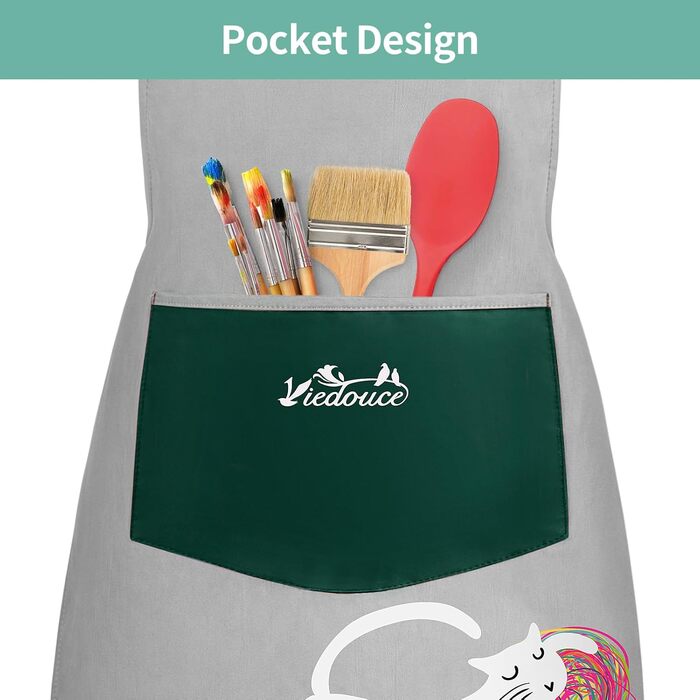 Фартух кухонний для дітей 46 х 60 см зелений Viedouce