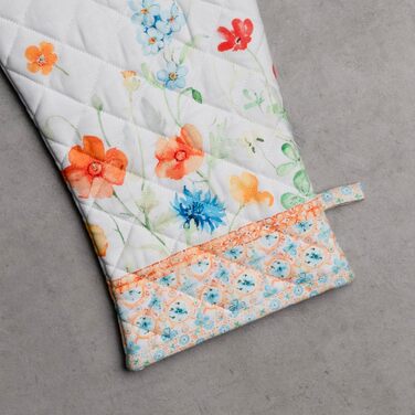 Рукавички для духовки Maison d&39 Hermine, Прихватки для каструль, 100 бавовна, термостійкі кухонні рукавички, рукавички для духовки (19 x 33 см) та прихватки для каструль (20 x 20 см) для приготування їжі, Morzine - Рукавички для духовки (19 x 33 см) та 