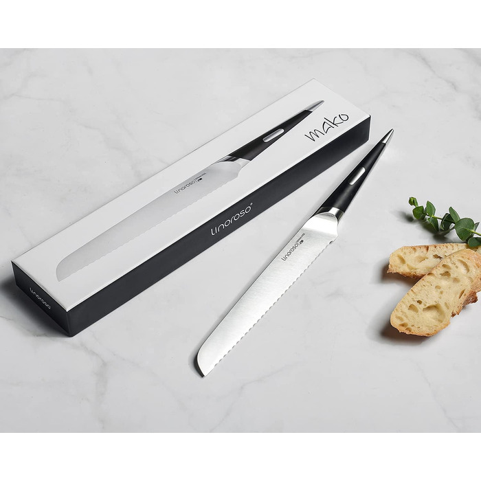 Кухонный нож Острый нож для мяса Профессионально выкованный из импортной высокоуглеродистой нержавеющей стали с красивым магнитным держателем для ножей - Метеорит (8-дюймовый хлебный нож), 7 Santoku Knife