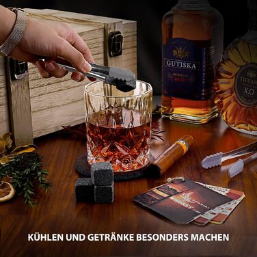 Набор бокалов и камней для виски 8 гранитные охлаждающие камни для виски Afomida