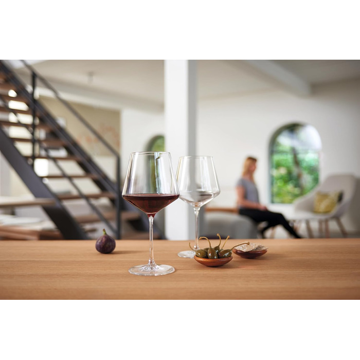 Келихи для рислінгу LEONARDO HOME PUCCINI (набір з 6 шт.) Келихи для вина, стійкі до подряпин (400 мл) Можна мити в посудомийній машині та довговічні Вічні келихи для білого вина Сучасний дизайн Келих для рислінгу Puccini 069540 6 келихів (Бордовий келих 
