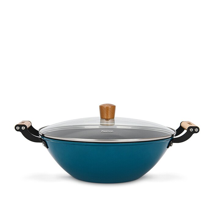 Пательня - вок Fissman SEAGREEN 30x10,5 см / 5 л з дере`яною ручкою (4013)
