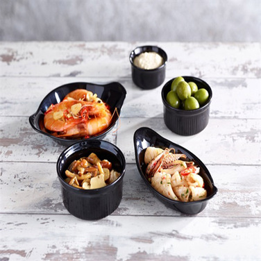 Страва овальна з вушками, 16,5 см, Black, GenWare