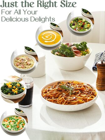 Набір з 3 мисок для пасти 1,6 л, білий Dowan