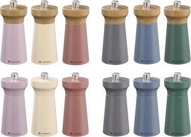 Соляний млин Zassenhaus WESTERLAND пісок лакована деревина бука Головка млина з деревини бука з плавним регулюванням високопродуктивної керамічної шліфувальної машини Млин для спецій для солі 12 см, Ø 5,4 см Соляний пісок, бук