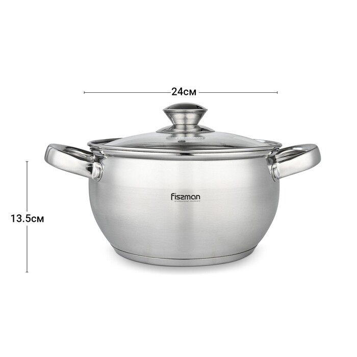 Каструля зі скляною кришкою 24 см 6,1 л PRIME Fissman