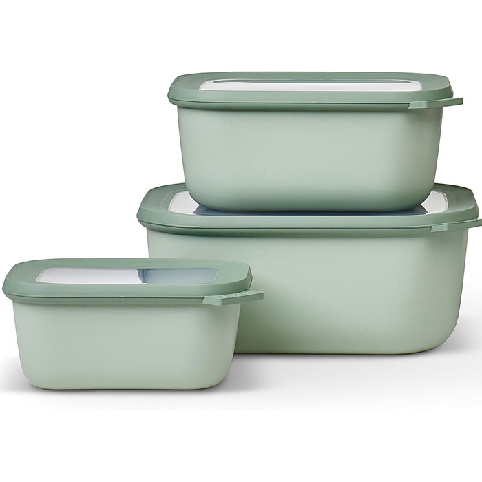 Набір контейнерів прямокутних, 3 предмети скандинавська шавлія Mepal