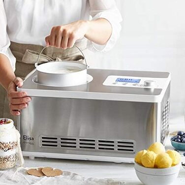 Морожениця та йогуртниця 2,0 л з самоохолоджуючим компресором 180 Вт з контейнером для зберігання Springlane