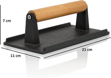 Прес для бургерів з дерев'яною ручкою 21 x 11 см BBQ-Toro