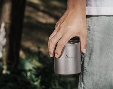 Титановая чашка с двойными стенками и крышкой 350 мл. Voyage A-Ti3022D