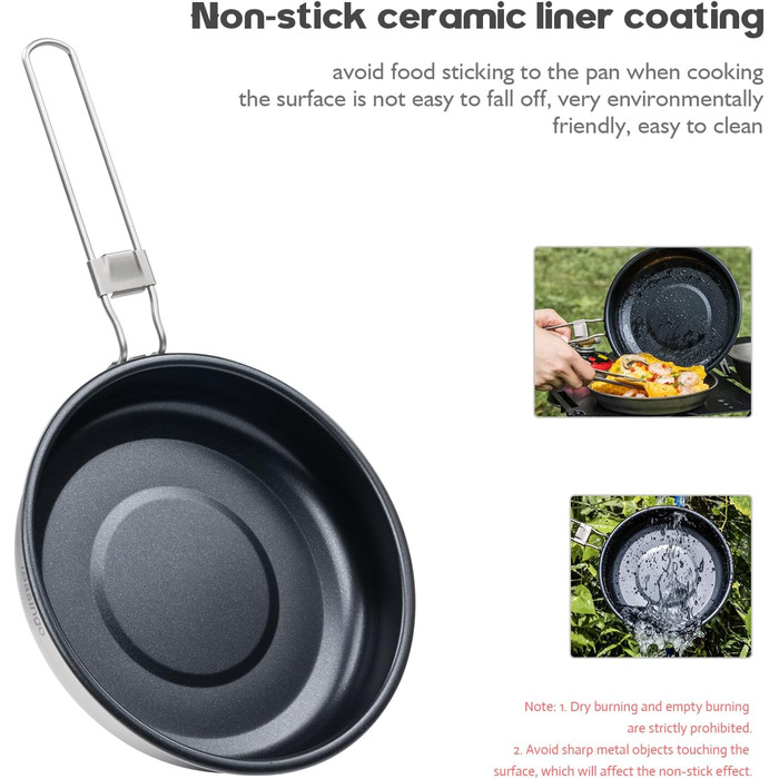 Сковорода для кемпінгу 22 см. 1500 мл. титан iBasingo