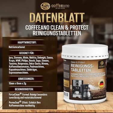 Засіб для чищення кавомашин 250 таблеток Coffeeano