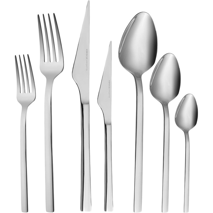 Набір столових приборів Karaca Sedir Elegance на 12 персон, 84 предмети - Високоякісні столові прибори з нержавіючої сталі 18/10