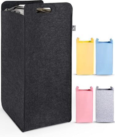 Кошики для зберігання, сумісні з IKEA KALLAX Shelf - Кошик для зберігання деревини Small Anthracite - Коробка для зберігання Полиця Кошик для зберігання - Паперовий ящик Кошик з фетру Складний кошик для білизни (75 л, темно-сірий)