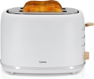 Електрочайник 1,7 л та тостер на 2 слоти, набір 2 предмети, білий Nordic Briebe