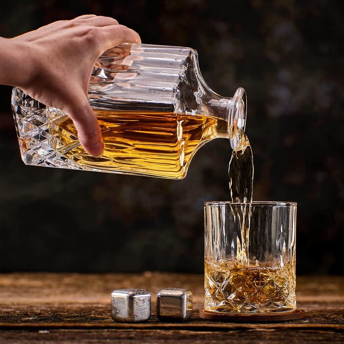 Набор бокалов для виски и аксессуаров - 4 камня для виски, щипцы и 2 подставки в комплекте Whisiskey