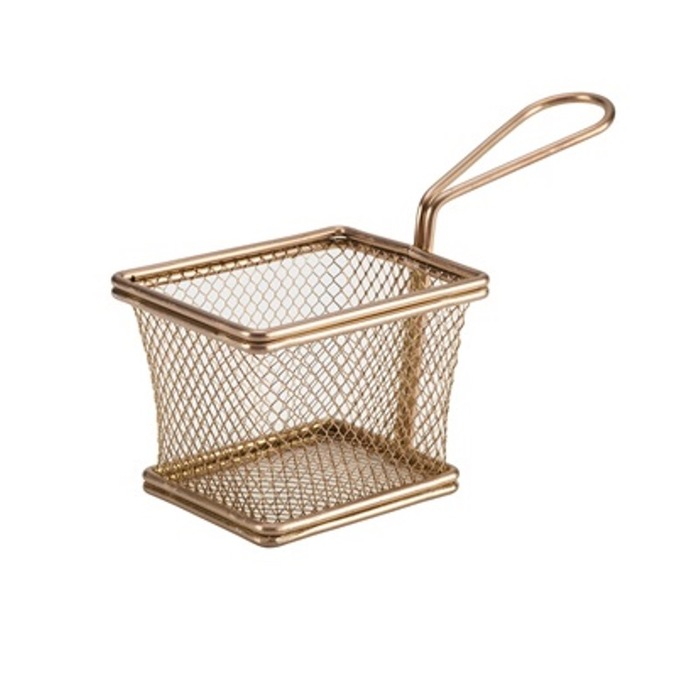 Корзинка 10х8х7.5 см, прямоугольная, медное покрытие, GenWare