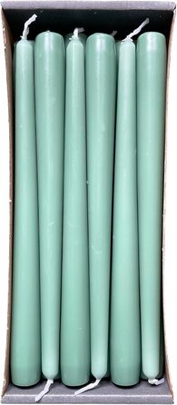 Конічних свічок 2.3 x сертифіковані RAL, без протікання та диму, час горіння приблизно 8 годин прикраса столу та свічник (25 см, мохово-зелений), 12