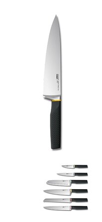 Набір ножів в підставці з захистом від дітей 6 предметів темно-сірий LockBlock Joseph Joseph