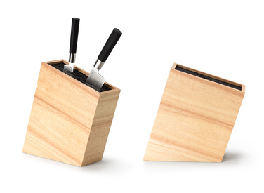 Підставка для ножів з каучукового дерева 22 x 9 x 22 см Continenta