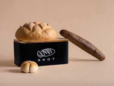 Хлібниця з кришкою 30 х 18 х 14 см чорний Theo&Cleo