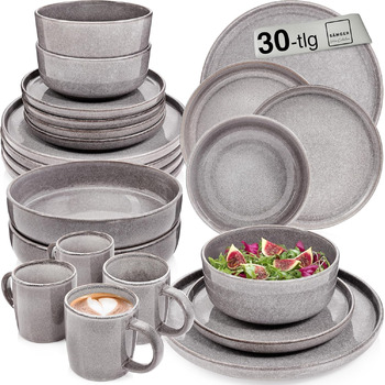 Набір посуду на 6 персон, 30 предметів, сірий Cairo Sänger