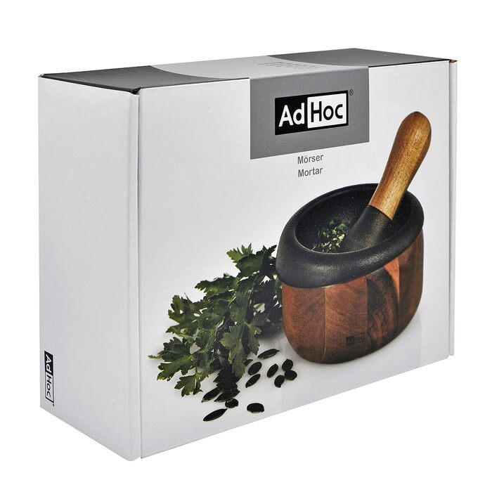 Ступка з товкачем, 13 см,  чавун/дерево Crush AdHoc