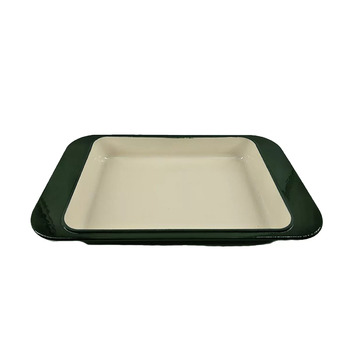 Блюдо для запікання MAJOLICA 38*25*5см з чавуну з емальованим покриттям, темно-зелений 2284 GIPFEL