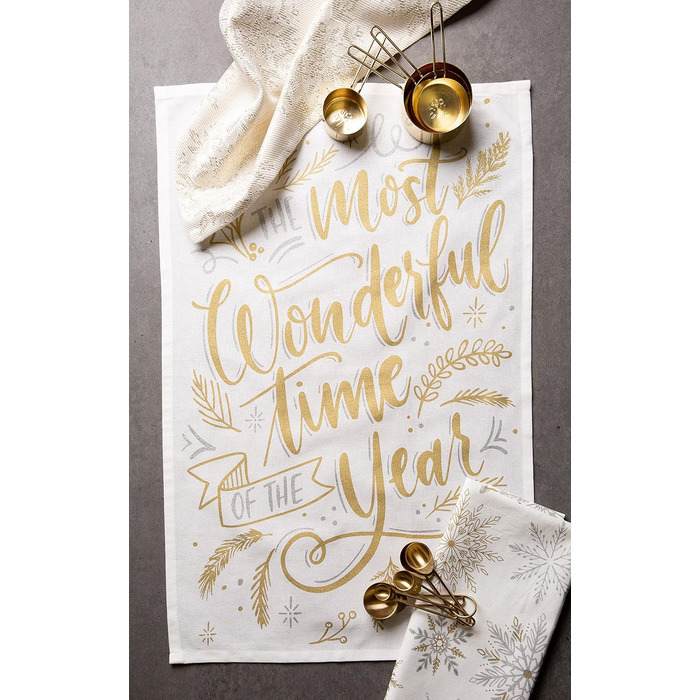 Набір з 3 декоративних кухонних рушників 45,7 x 71,1 см Сніжинки DII