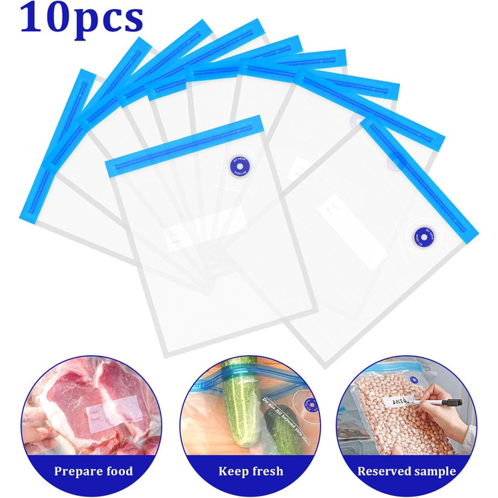 Вакуумні пакети 10 пакетів з насосом 22 x 28 см leyomgamz