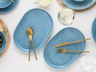 Серія Набір посуду Orient Mandala з 18 предметів, набір порцелянових тарілок (набір тарілок 2 предмети, аквамарин), 21627