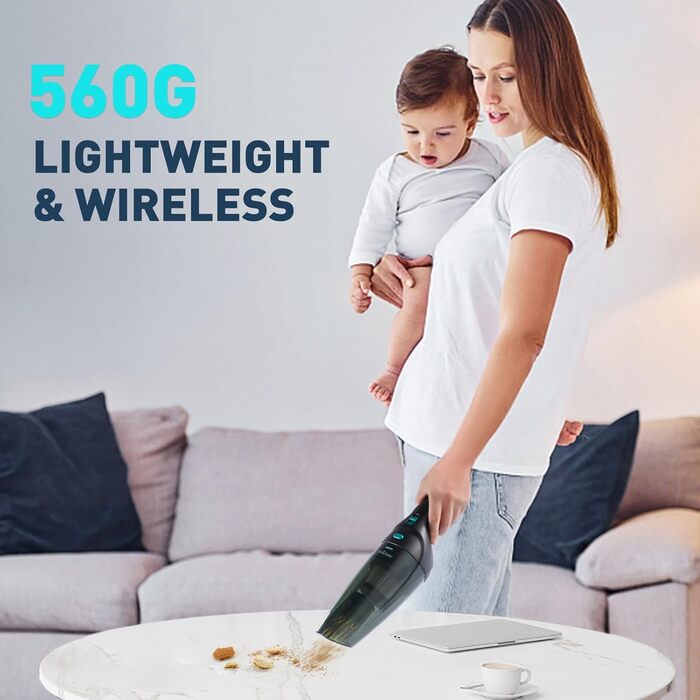 Ручний бездротовий пилосос з акумулятором та зарядною станцією 100 Вт HOMEKANE