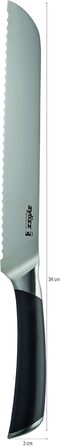 Ніж для хліба Zyliss E920268 Comfort Pro, німецька нержавіюча сталь, чорна ручка, кухонний ніж, можна мити в посудомийній машині, гарантія 25 років