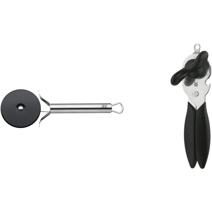 Нож для пиццы WMF Profi Plus 19,8 см, тесто с покрытием, ролик для пиццы, нож для пиццы, нержавеющая сталь Cromargan частично матовая, можно мыть в посудомоечной машине (комплект с консервным ножом)