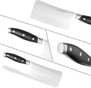 Ніж для чищення овочів linoroso 9 см Ніж для чищення овочів Гострі ножі для фруктів Кухонні ножі Маленькі кухонні ножі Поковки з німецької вуглецевої сталі Ергономічна ручка з елегантною подарунковою коробкою - Classic Series (6,3-дюймовий тесак)