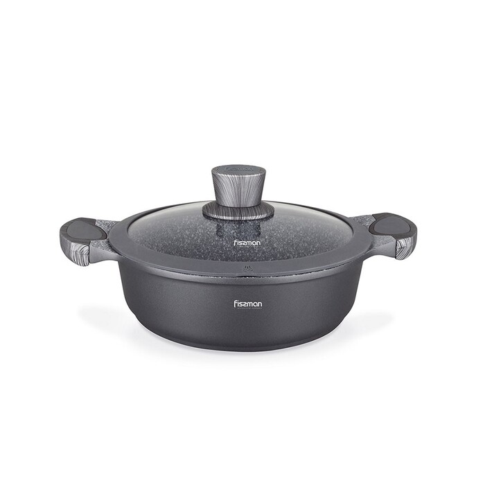 Сотейник Fissman PRESTIGE 26x8 см / 3,5 л зі скляною кришкою алюміній з антипригарним покриттям (5028)