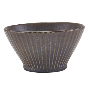 Салатник 280мл, 11.5см, Terra Porcelain Black Fluted, GenWare