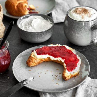 Набор посуды Misty Cliff 24 шт., Столовый сервиз из керамогранита на 4 персоны (набор тарелок для завтрака из 4 шт.)