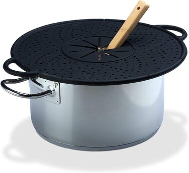 Кришка з силікону захист від википання 31 см чорна Relaxdays