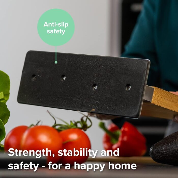 Блок ножів Coninx магнітний двосторонній Тримач для ножів магнітний без ножа Тримач для кухонних ножів із сильним магнітом Магнітна дошка для ножів з обох сторін Нековзний Волоський горіх (бамбук)